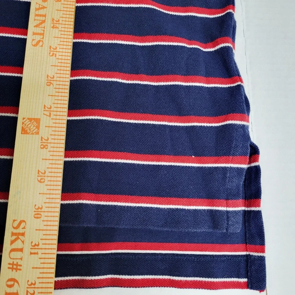 Polo Ralph Lauren Mens XL Striped Short Sleeve Polo‎ Shirt Navy Red White Pony
